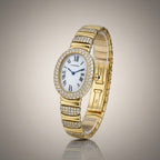 Cartier Baignoire 18k Yellow Gold Off White Roman Dial Quartz Women's Watch