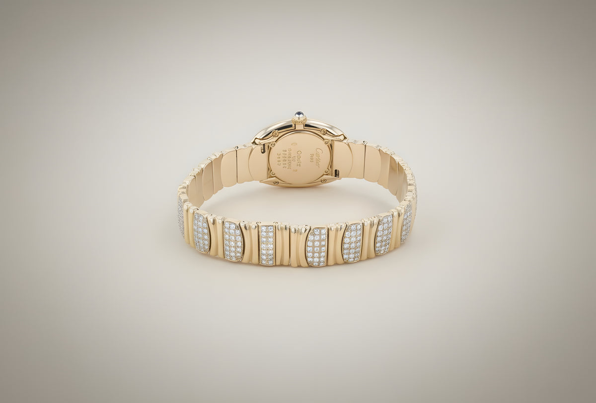 Cartier Baignoire 18K Yellow Gold iamond Ladies Watch 4.37 CTW