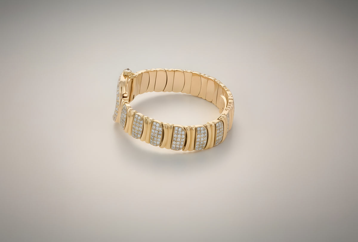 Cartier Baignoire 18K Yellow Gold iamond Ladies Watch 4.37 CTW