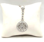 Judith Ripka 925 Sterling Silver CZ Medallion Pendant Necklace 21"