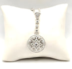 Judith Ripka 925 Sterling Silver CZ Medallion Pendant Necklace 21"