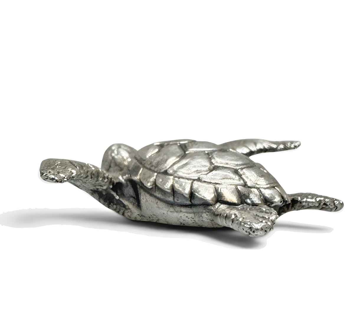 Gold Spartan Sea Turtle Hand-Poured 999+ Silver 1 oz Collectible Sculpture