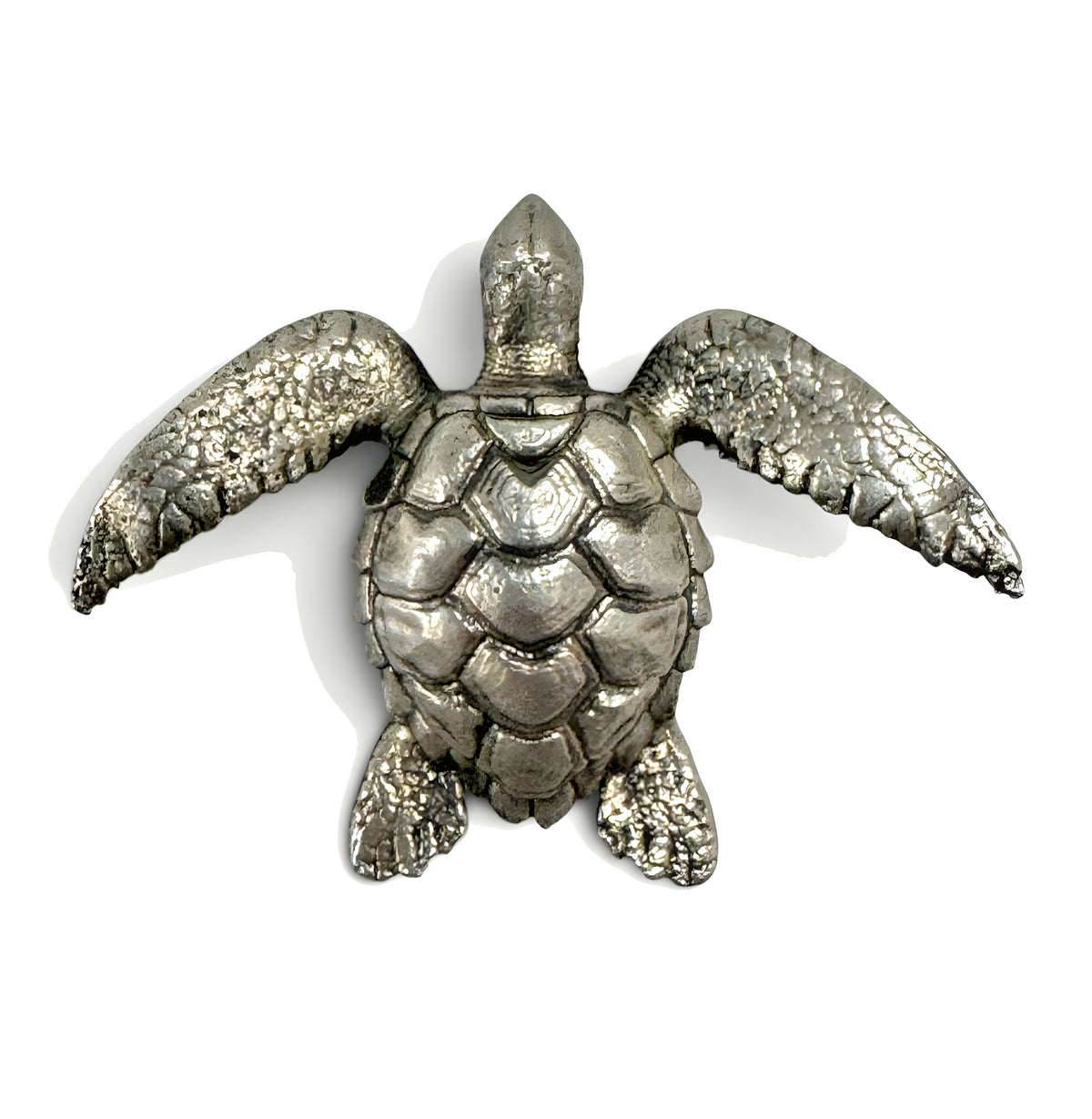 Gold Spartan Sea Turtle Hand-Poured 999+ Silver 1 oz Collectible Sculpture