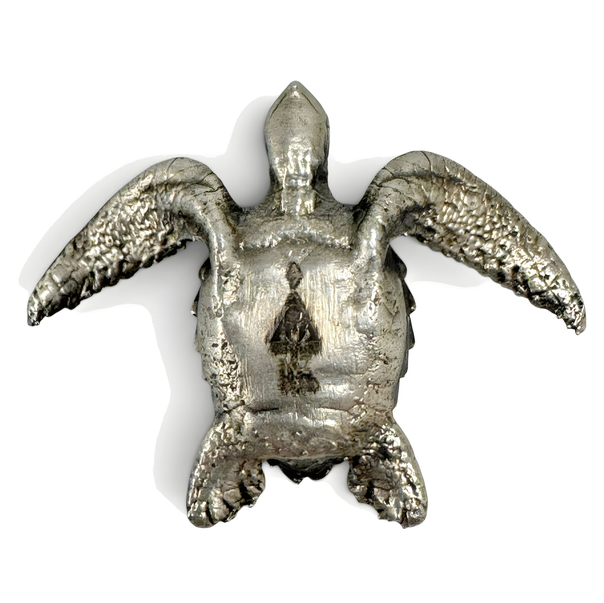Gold Spartan Sea Turtle Hand-Poured 999+ Silver 1 oz Collectible Sculpture