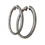 18kt White Gold Diamond 1.25” Drop Earrings