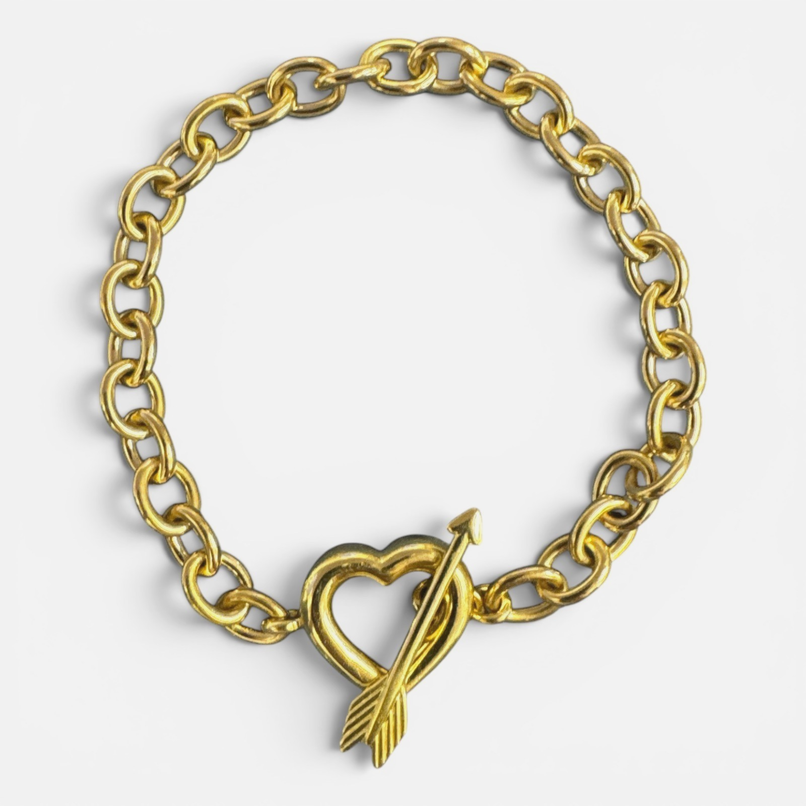 Tiffany & Co. Cupid's Bracelet Arrow Heart 18K Gold Toggle Clasp
