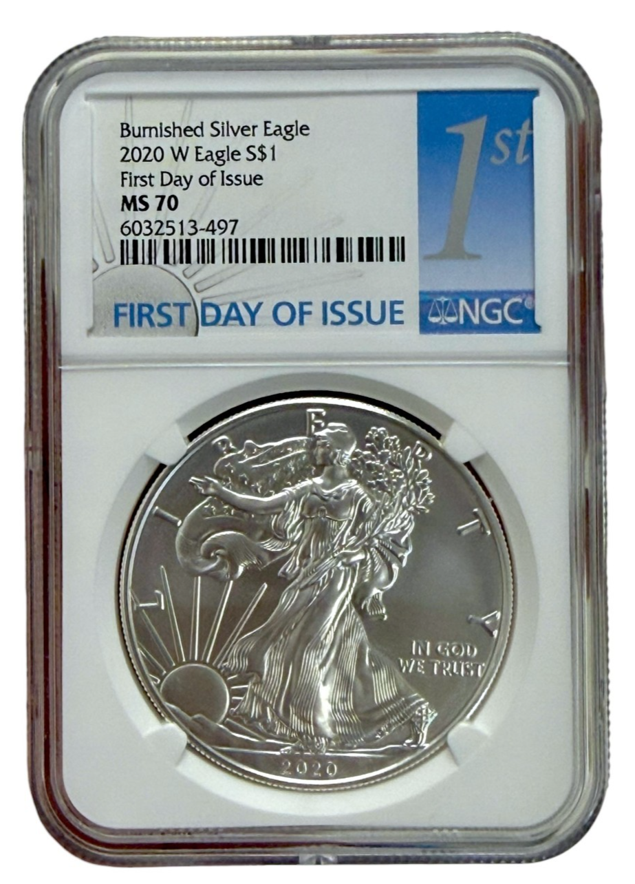 2020-(W) 1oz Silver American Eagle $1 Coin PCGS MS 70 First Strike (West Point)