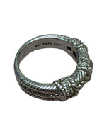 Judith Ripka 925 Sterling Silver Rope CZ Band Ring 8.8g Size 9