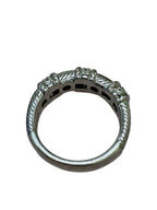 Judith Ripka 925 Sterling Silver Rope CZ Band Ring 8.8g Size 9