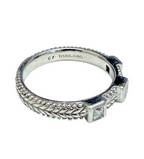 Judith Ripka 925 Sterling Silver CZ Braided Band Ring Size 10, 5.4g