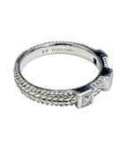 Judith Ripka 925 Sterling Silver CZ Braided Band Ring Size 10, 5.4g