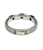 Judith Ripka 925 Sterling Silver CZ Braided Band Ring Size 10, 5.4g