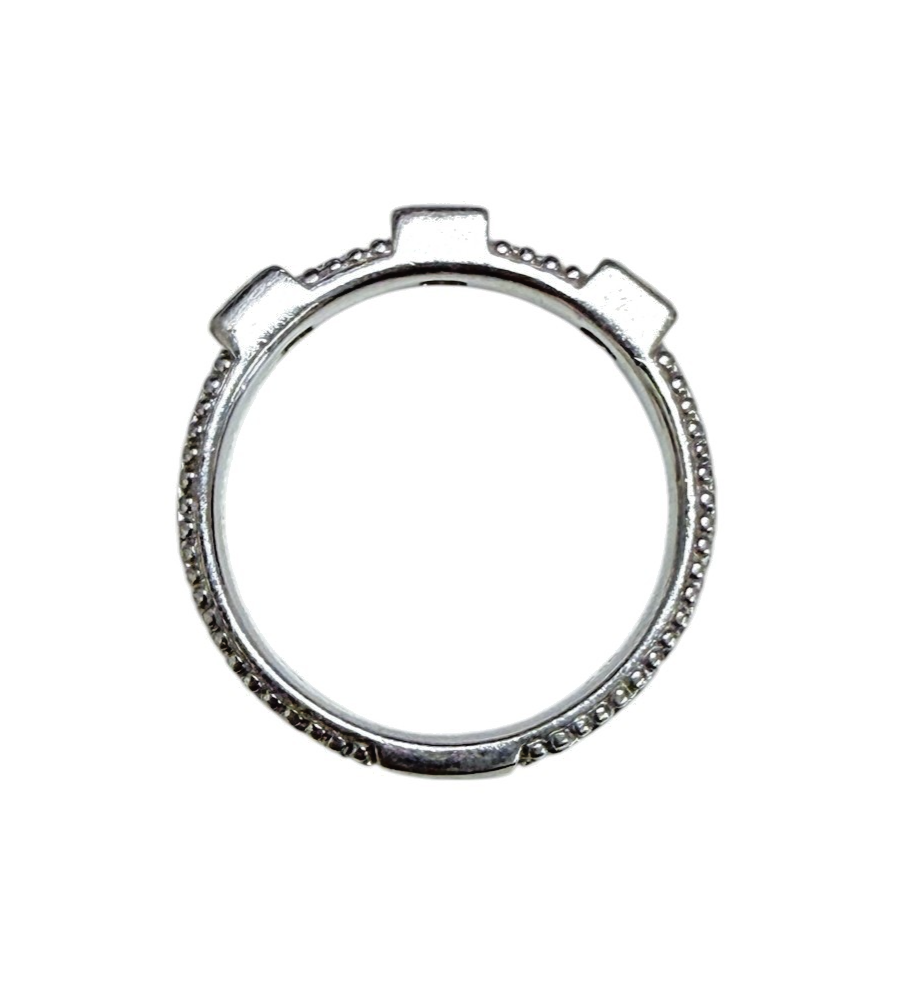 Judith Ripka 925 Sterling Silver CZ Braided Band Ring Size 10, 5.4g