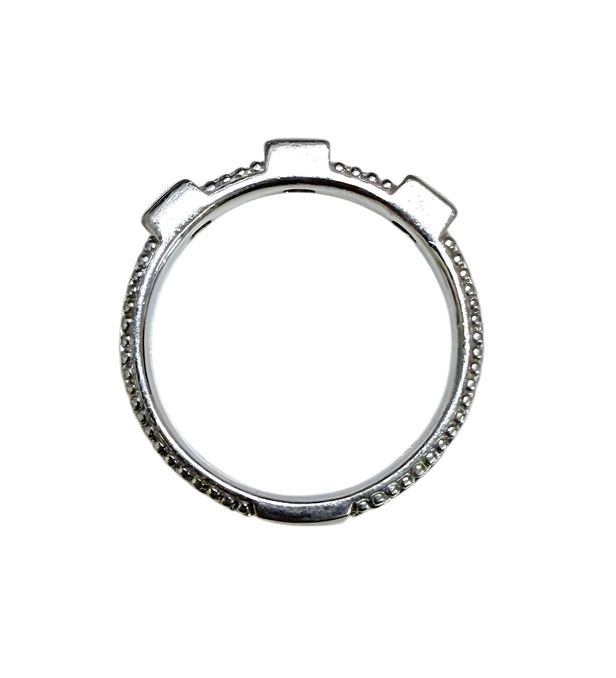 Judith Ripka 925 Sterling Silver CZ Braided Band Ring Size 10, 5.4g