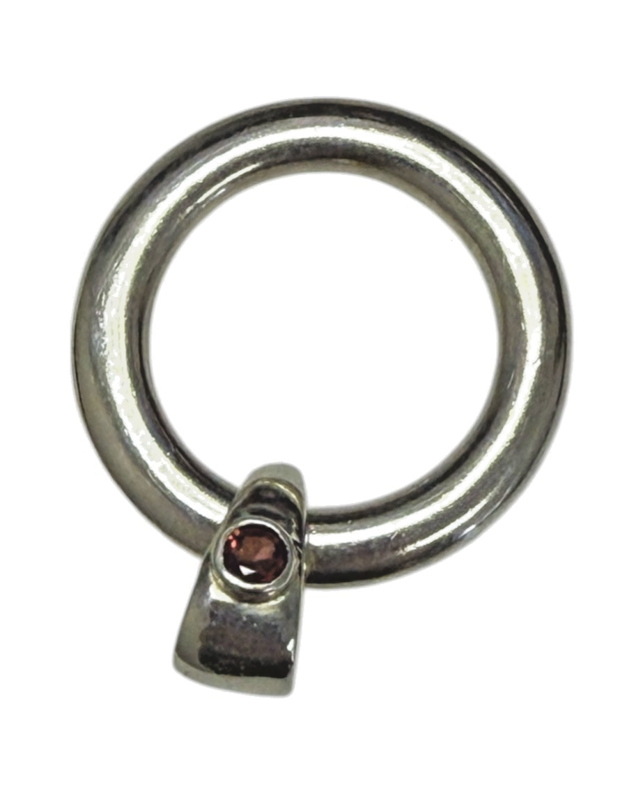 Judith Ripka 925 Sterling Silver Gemstone Charm Ring Size 8 Modern Design