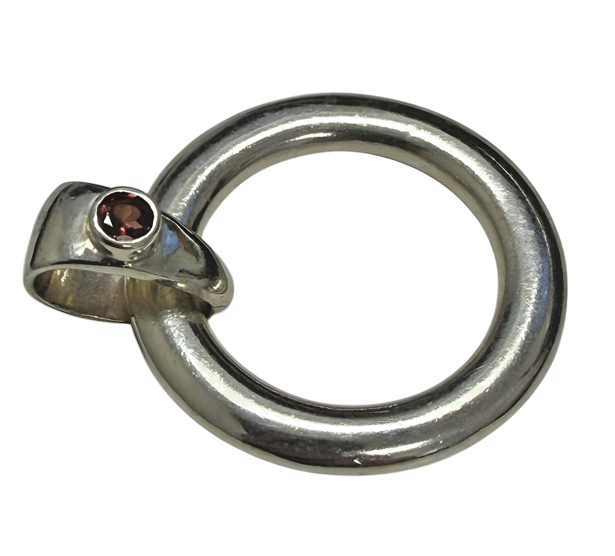 Judith Ripka 925 Sterling Silver Gemstone Charm Ring Size 8 Modern Design