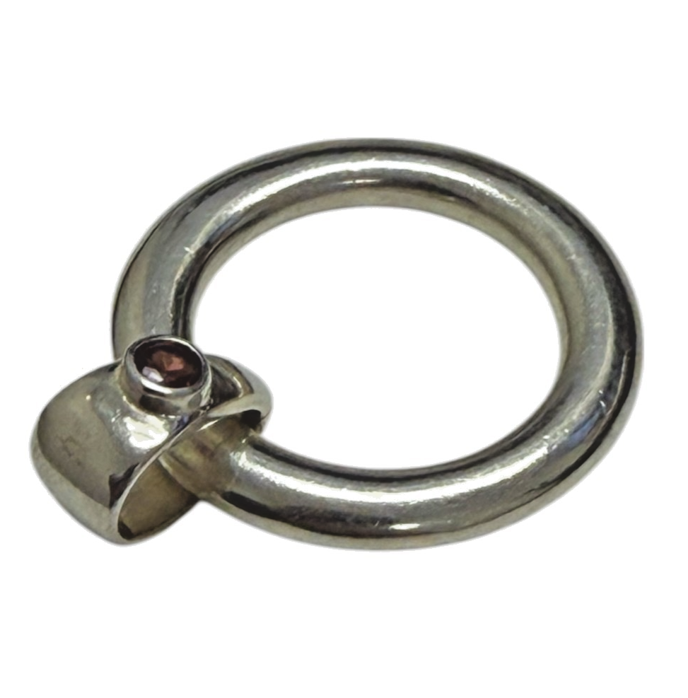 Judith Ripka 925 Sterling Silver Gemstone Charm Ring Size 8 Modern Design