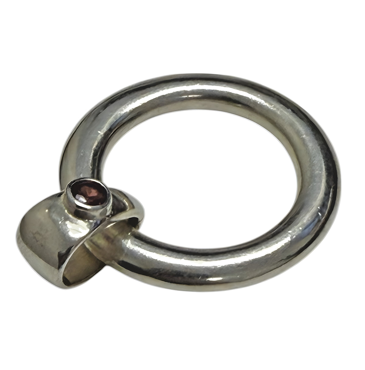 Judith Ripka 925 Sterling Silver Gemstone Charm Ring Size 8 Modern Design