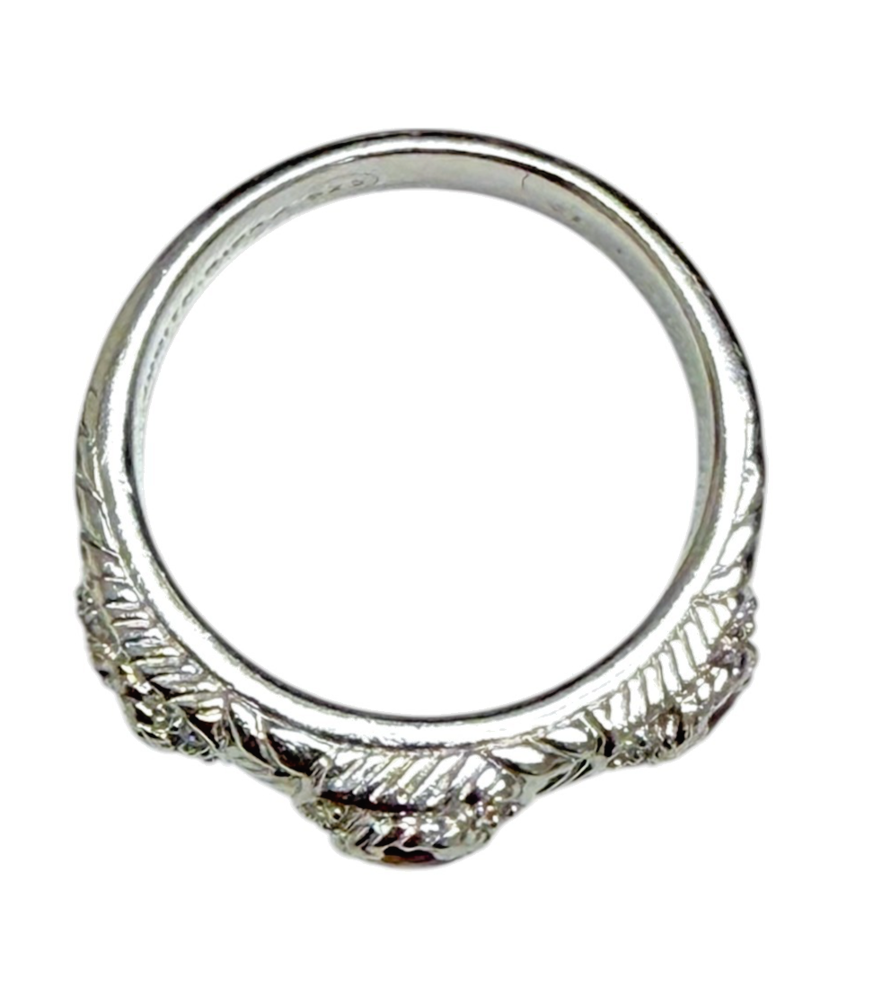 Judith Ripka 925 Sterling Silver Ruby Ring Size 9 Cable Bezel Designer
