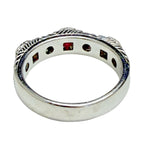 Judith Ripka 925 Sterling Silver Ruby Ring Size 9 Cable Bezel Designer