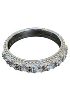 .Judith Ripka Sterling Silver 4.5m m Beaded Cable Stackable CZ Band Ring Size 10