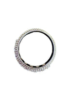 .Judith Ripka Sterling Silver 4.5m m Beaded Cable Stackable CZ Band Ring Size 10