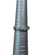 .Judith Ripka Sterling Silver 4.5m m Beaded Cable Stackable CZ Band Ring Size 10