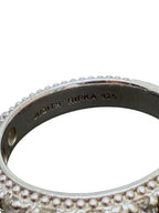 .Judith Ripka Sterling Silver 4.5m m Beaded Cable Stackable CZ Band Ring Size 10