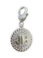 Judith Ripka 925 Sterling Silver CZ JR Logo Charm Pendant Enhancer 6.1g