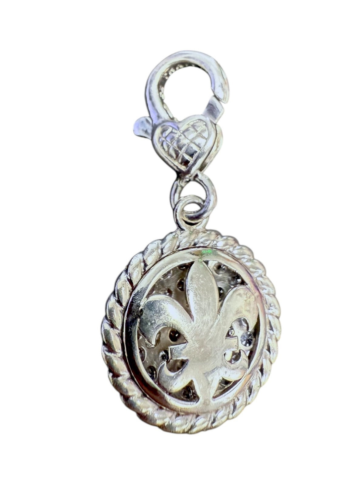 Judith Ripka 925 Sterling Silver CZ JR Logo Charm Pendant Enhancer 6.1g