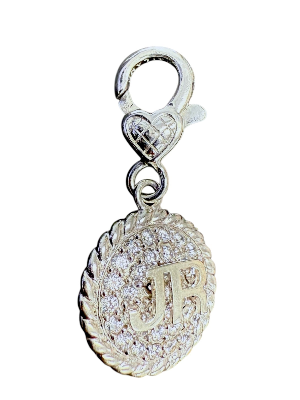 Judith Ripka 925 Sterling Silver CZ JR Logo Charm Pendant Enhancer 6.1g