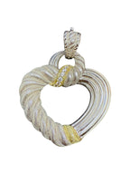 Judith Ripka 925 Sterling Silver Heart Enhancer Pendant CZ Accents 19.5g