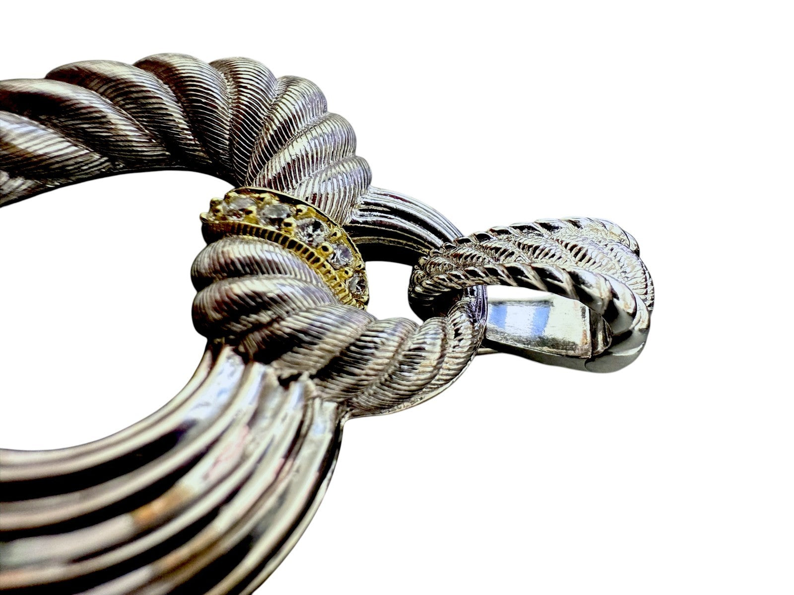 Judith Ripka 925 Sterling Silver Heart Enhancer Pendant CZ Accents 19.5g