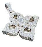 Judith Ripka 925 Sterling Silver Pave CZ Flower Pendant – 14g – 34mm Stateme