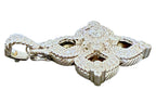 Judith Ripka 925 Sterling Silver Pave CZ Flower Pendant – 14g – 34mm Stateme