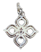 Judith Ripka 925 Sterling Silver Pave CZ Flower Pendant – 14g – 34mm Statement
