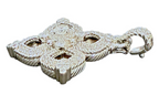 Judith Ripka 925 Sterling Silver Pave CZ Flower Pendant – 14g – 34mm Statement