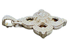 Judith Ripka 925 Sterling Silver Pave CZ Flower Pendant – 14g – 34mm Statement