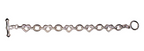 Sterling Silver Rope Heart & Circle Link Toggle Bracelet 7.5” – 24.4g Statement