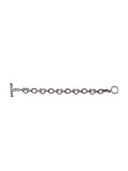 Sterling Silver Rope Heart & Circle Link Toggle Bracelet 7.5” – 24.4g Statement