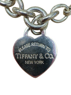 Tiffany & Co. Hearts 7” Charm Chain Bracelet 925 Sterling Silver