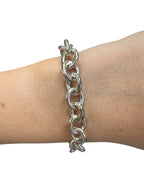 Tiffany & Co. Hearts 7” Charm Chain Bracelet 925 Sterling Silver