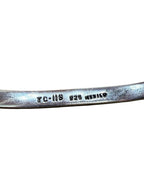 Mexico TC-116 Opal Enamel Cuff Bangle 925 Sterling Silver Bracelet 7”