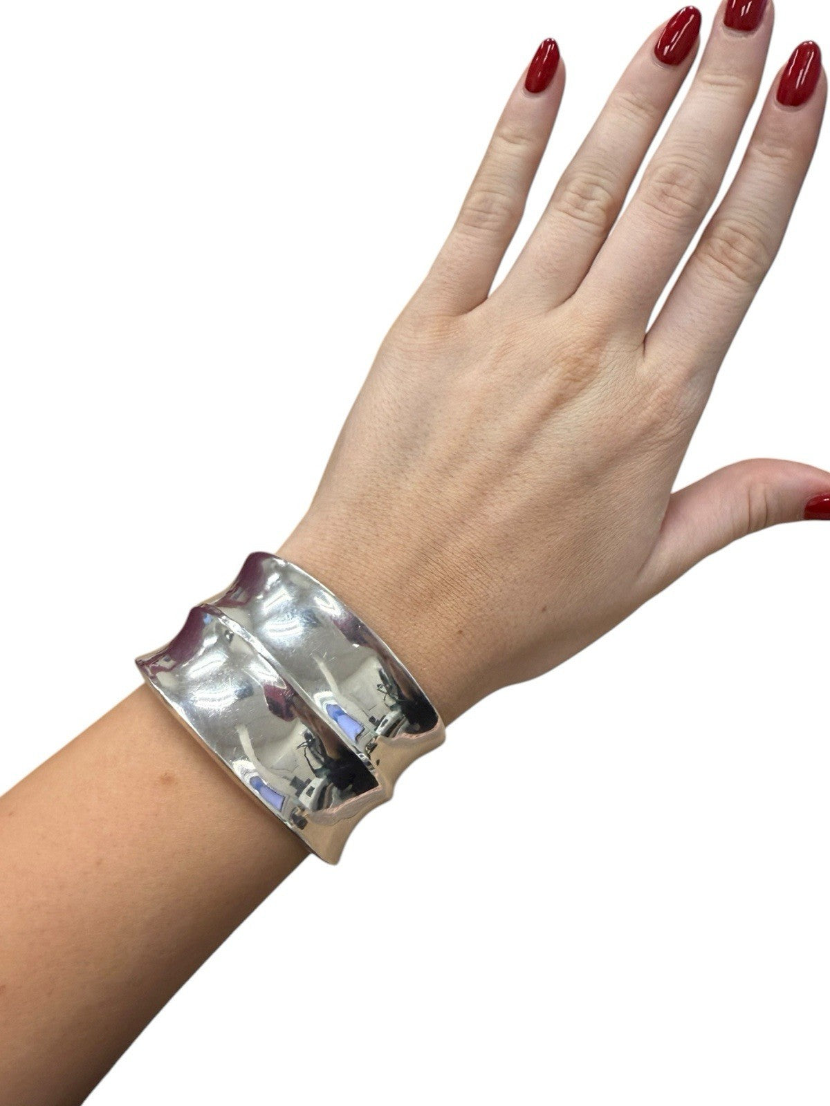 Sterling Silver Mexican Cuff Bracelet 5.5”