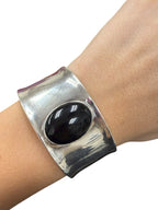 Sterling Silver Mexican Black Onyx Cuff Bracelet