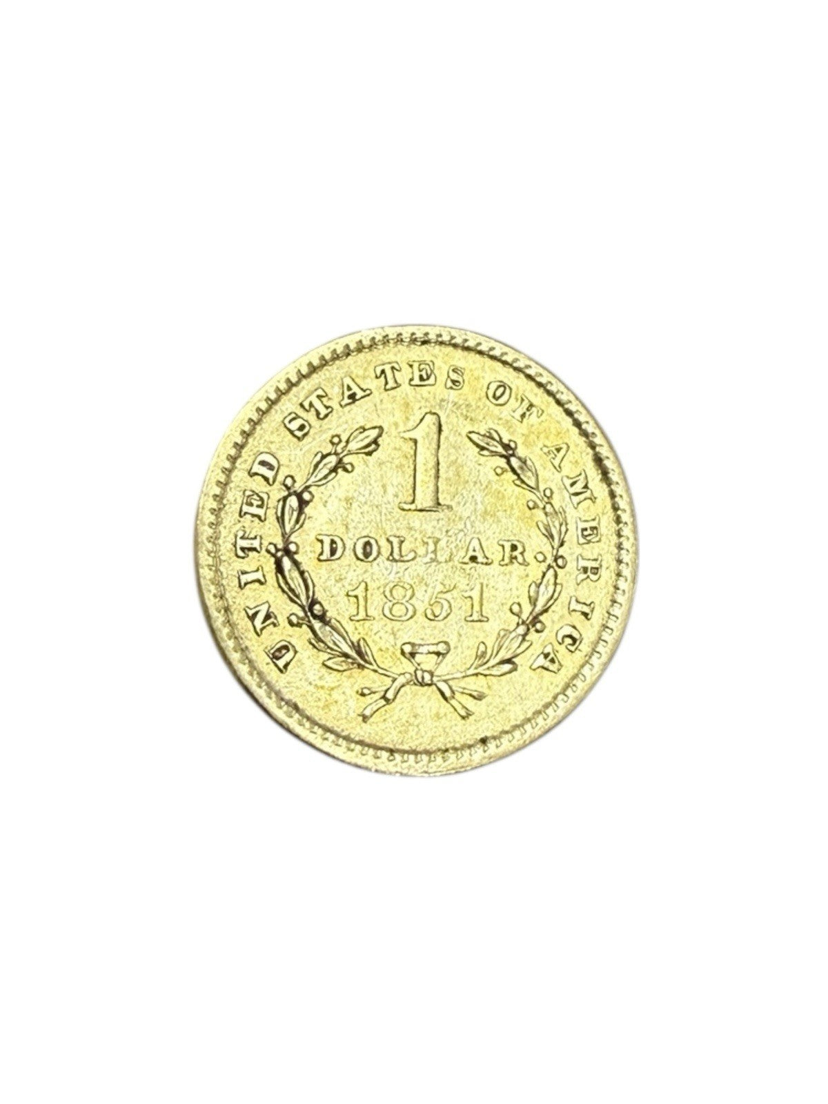 1851 Gold Liberty One $1 Dollar Coin
