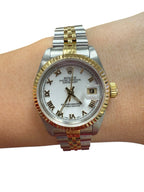 Rolex Datejust 69173 18k Gold and Silver Jubilee Bracelet with Gold Bezel