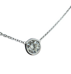 14k White Gold Solitare Diamond Pendant Necklace