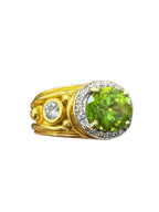 Denise Roberge 22k Yellow Gold Peridot And Diamond Ring