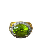 Denise Roberge 22k Yellow Gold Peridot And Diamond Ring